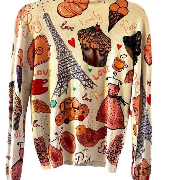 Purplish London Paris themed Cardigan - Picture 3 of 7